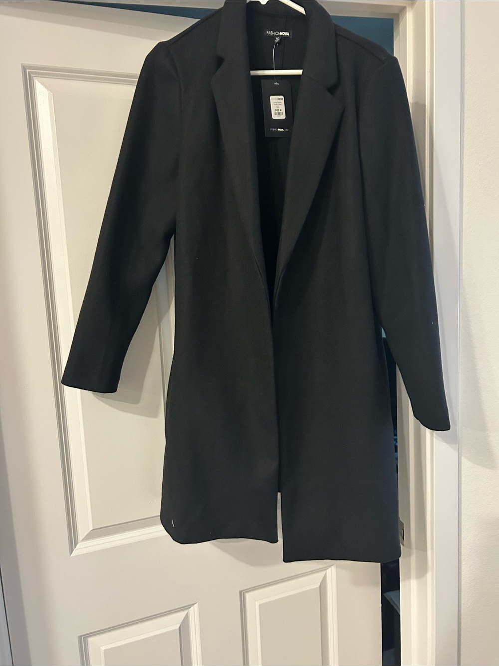 Fashion Nova Black Longline Trench Coat